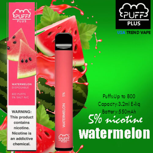 PUFF PLUS Watermelon KiwiFruite Ice 800 puff Golden Vape جولدن فيب