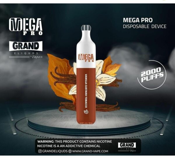 MEGA PRO VANILLA CUSTARD TOBACCO 2000 Puff 50mg