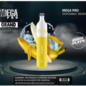 سحبة ميجا برو موز ايس 20 مج MEGA PRO BANANA ICE 2000 Puff 20mg