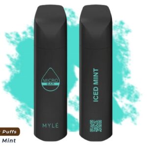 MYLE MICRO BAR ICED MINT DISPOSABLE DEVICE 1500 PUFF سحبة مايلي نعناع