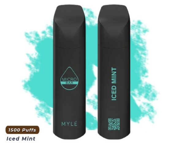 MYLE MICRO BAR ICED MINT DISPOSABLE DEVICE 1500 PUFF سحبة مايلي نعناع