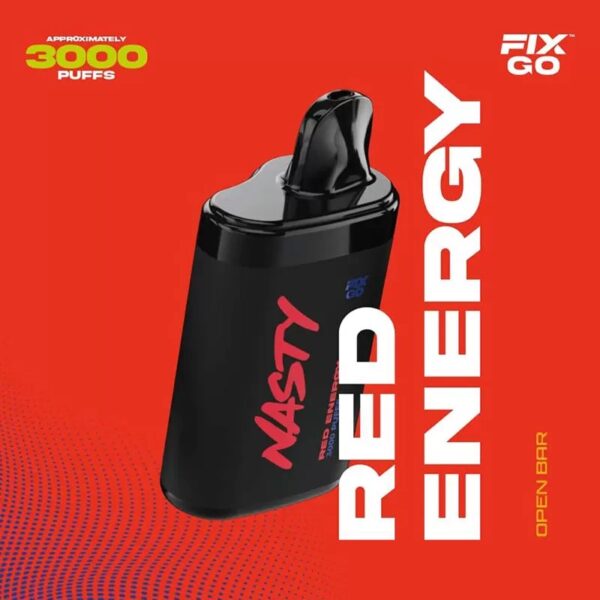 سحبة ناستي مشروب الطاقة NASTY FIX GO 3000 puff - Red Energy