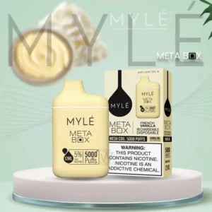 سحبة مايلي ميتا بوكس نكهة فانيلا فرنسية Myle Meta Box Disposable french vanilla 5000 Puff