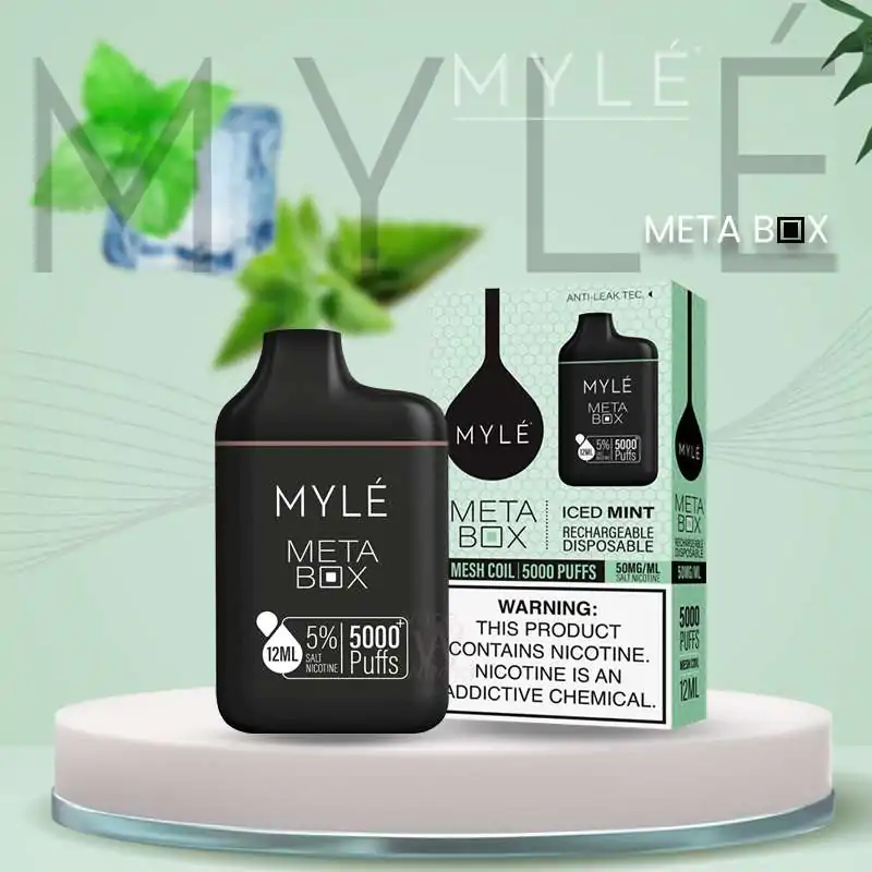 سحبة مايلي ميتا بوكس نكهة ايس منت Myle Meta Box Disposable Iced Mint 5000 Puff