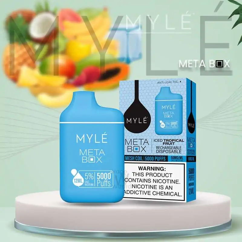 سحبة مايلي تروبيكال فروت ايس Myle Meta Box Disposable Iced tropical fruit 5000 Puff