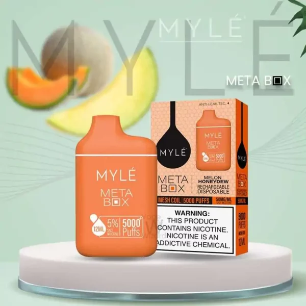 سحبة مايلي ميتا بوكس نكهة هوني ديو Myle Meta Box Disposable Melon Honeydew