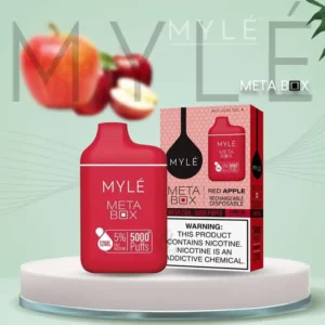 سحبة مايلي ميتا بوكس نكهة تفاح احمر Myle Meta Box Disposable Red Apple 5000 Puff