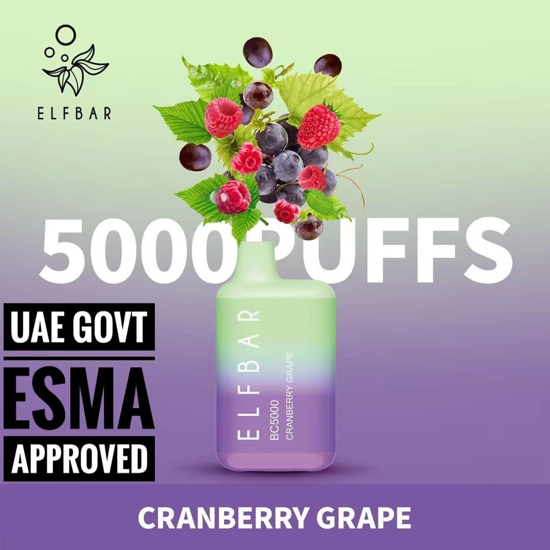 سحبة الف بار 5000 توت بري عنب elfbar-bc5000-cranberry-grape
