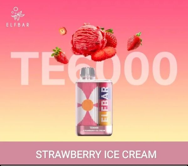 ELF BAR TE6000 DISPOSABLE DEVICE - STRAWBERRY ICE CREAM